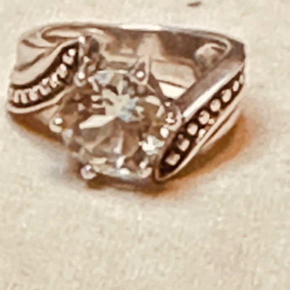 925 Sterling Silver Pale Green Round Prasiolite Bypass Ring - Picture 10 of 14